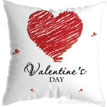 Almofada decorativa de impressão em formato de coração para o Dia dos Namorados